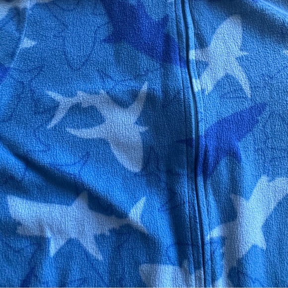 🟢3/$15 Wonder Nation Shark Pajamas (Boys 6/7) Fleece Zip-Up One-Piece - Picture 4 of 9